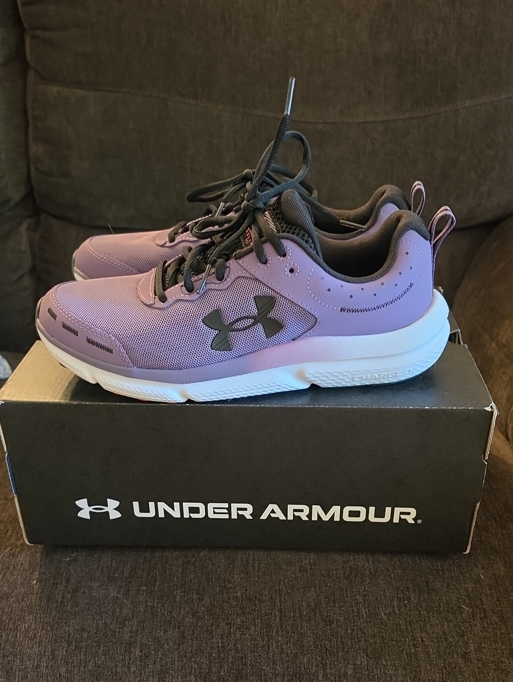 Under Armour Charged Assert 10 Purple and Black Sneakers - Picture 4 of 8